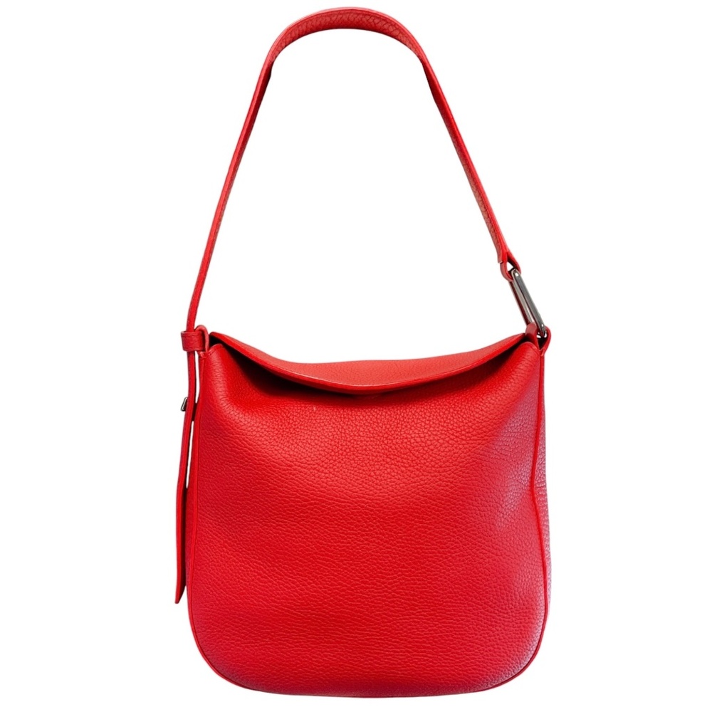 AKRIS LIPSTICK RED GRAINED CALFSKIN LEATHER TASCHE XS ANNA BAG